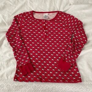 Vineyard Vines SMALL pajama top christmas holiday whale santa pima cotton red